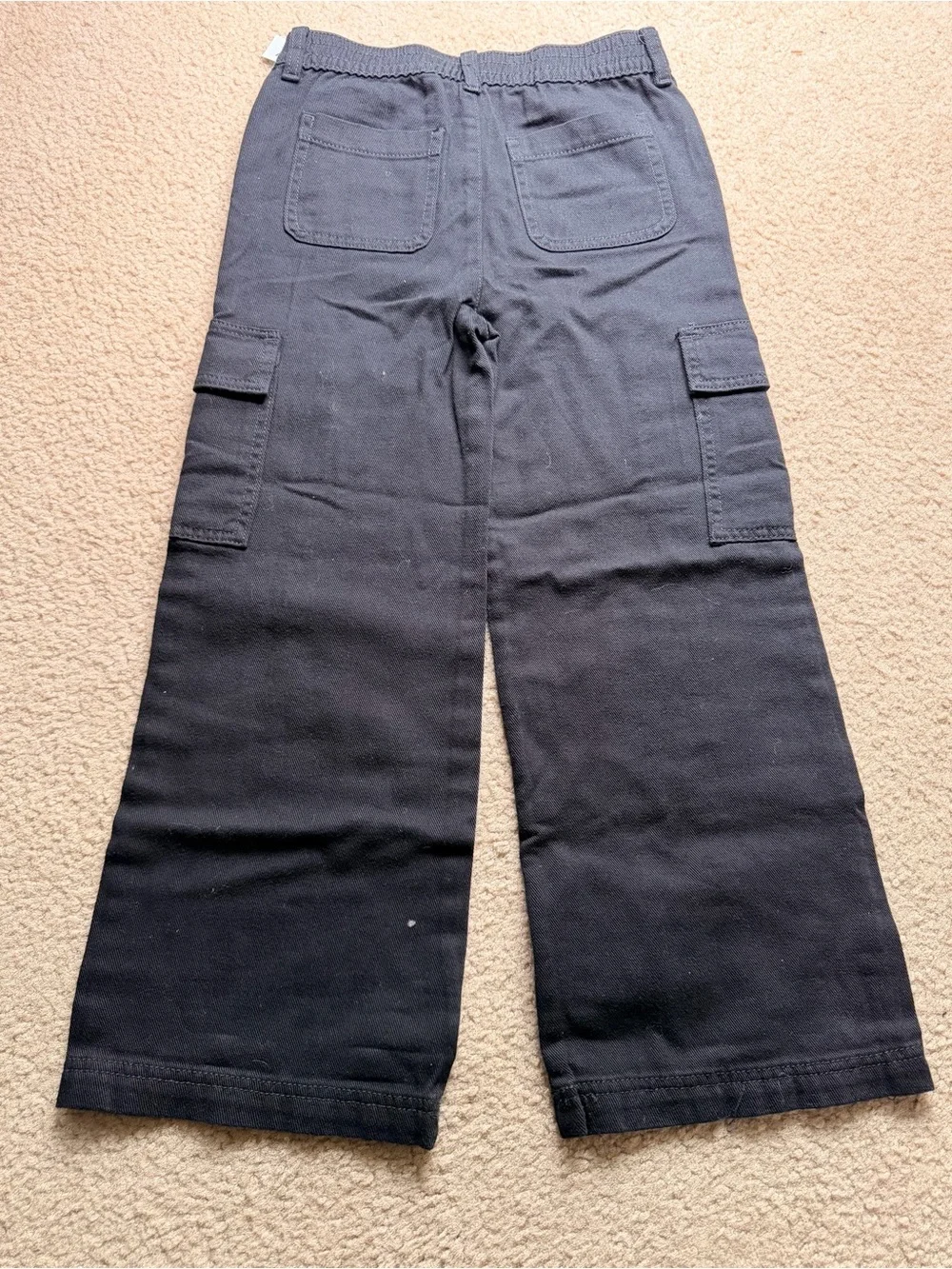 Old Navy Girls' Black 100% Cotton Baggy Wide Leg Pants Medium